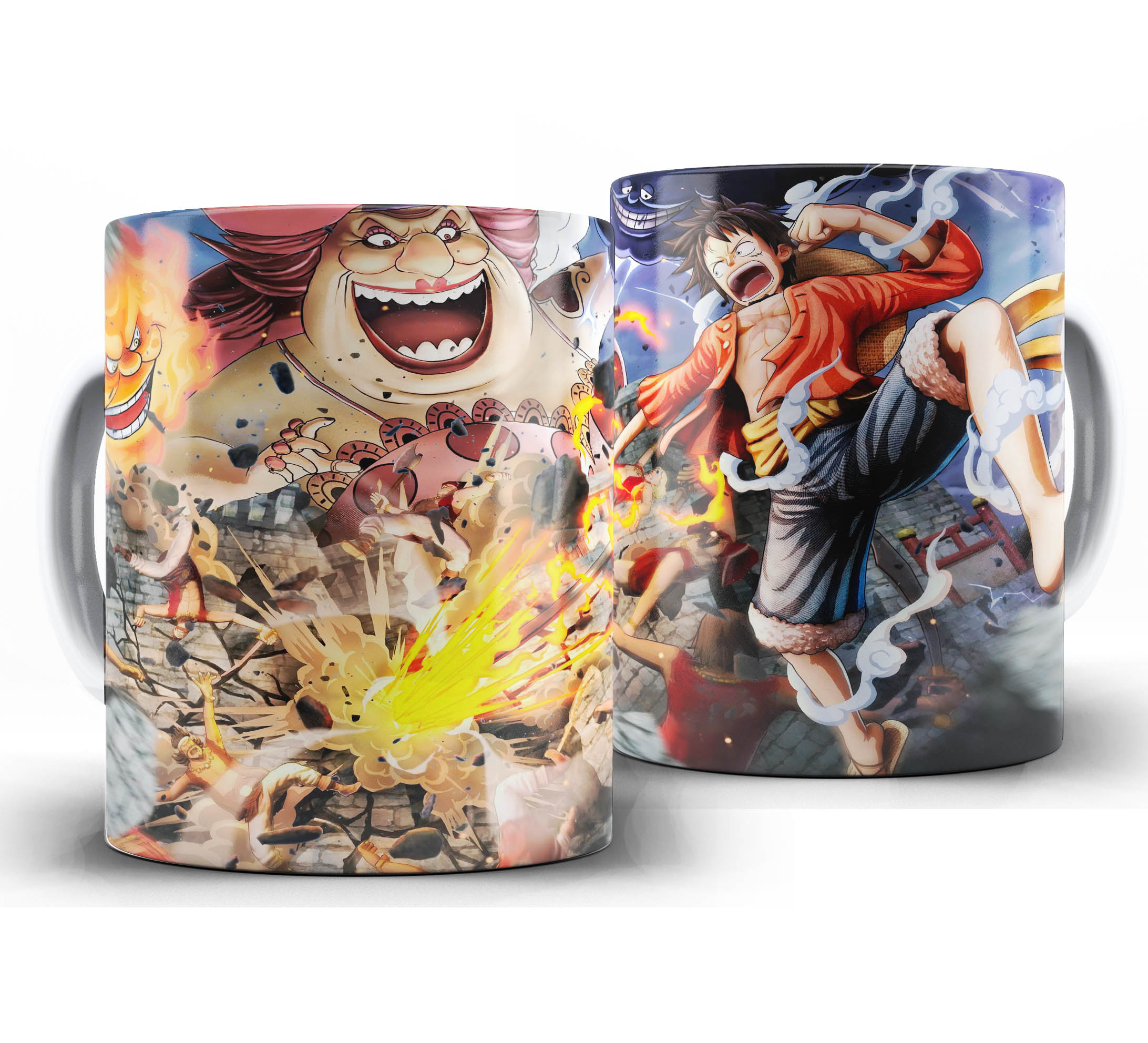 Caneca Anime - One Piece W14 - Luffy Vs Big Mon Red Hawk